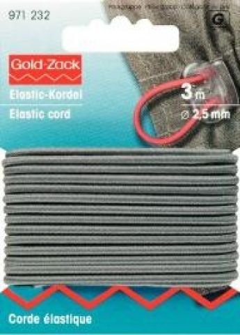 Corde élastique, Gold Zack, 2,5mm, 3m, gris