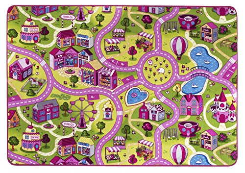 Rue Tapis de jeu/Tapis Sugar Town, rose, rose, ...