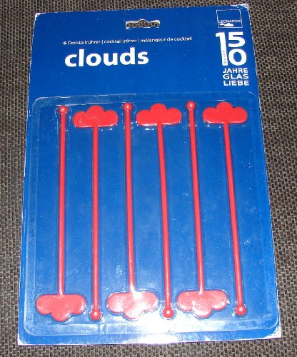 Leonardo Lot de 6 agitateurs wolke long gla nuage rouge code EAN 4002541408440 