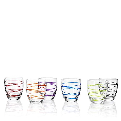 Lot de 6 verres motif spirale couleurs assorties 4002546371985 Montana