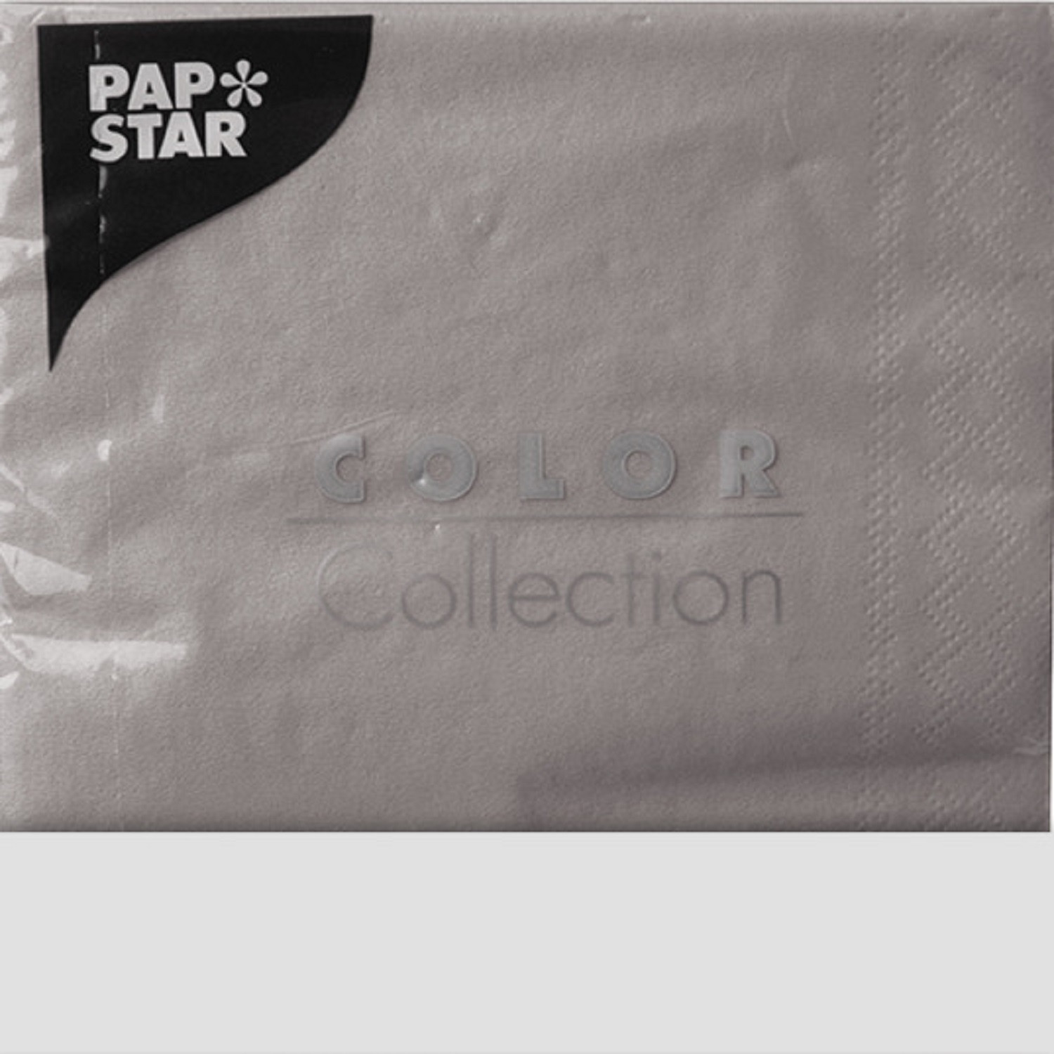 SANS MARQUE Serviette 3 plis gris 33 cm 