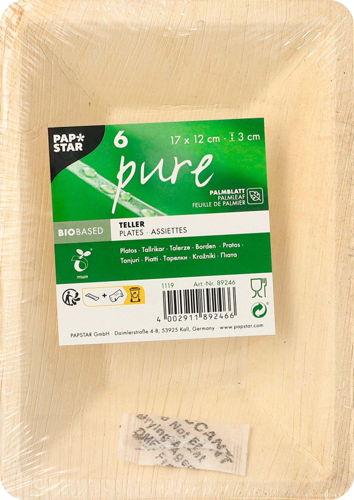 LOT DE 6 ASSIETTES FEUILLE DE PALMIER 