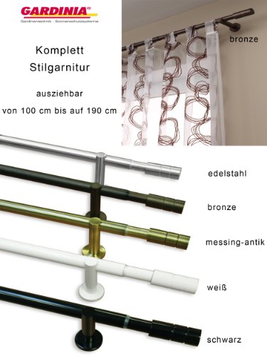 Tringle à rideau extensible en métal avec embou...