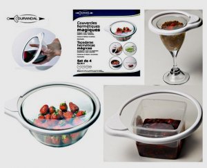 SET DE 4 COUVERCLES HERMETIQUES MAGIQUES S'ADAP...