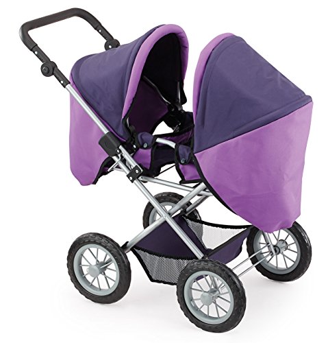 Bayer Design - 15112 - poussette landau jumeaux pour poupée - réglable - pourpre - 75 cm code EAN 4003336151121 