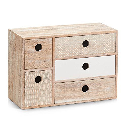 15111 5 tiroirs nordic, en, bois/mdf, naturel, ...