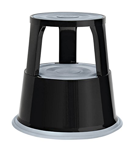 212101 tabouret marchepied mobile en métal noir