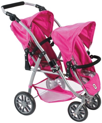 Tandem Buggy VARIO - motif rose chaud Perles