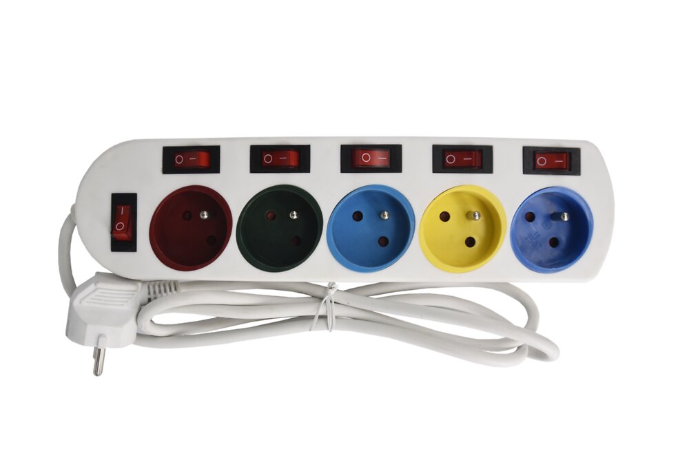 GAO bloc multiprises 5P avec interrupteur et re...