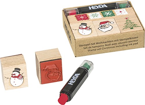 Kit de 4 tampons en bois motif noel