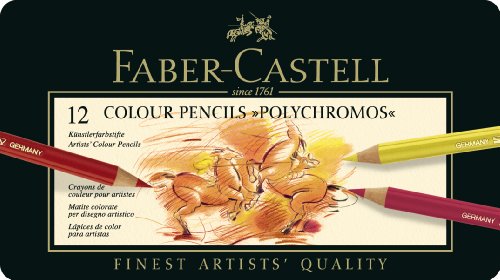 110012 crayon polychromos boîte métal de 12 pièces