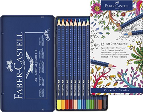 114212 crayon art grip aquarelle boîte métal de 12