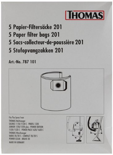 Thomas Lot de 5 sacs en papier 201 pour aspirat...