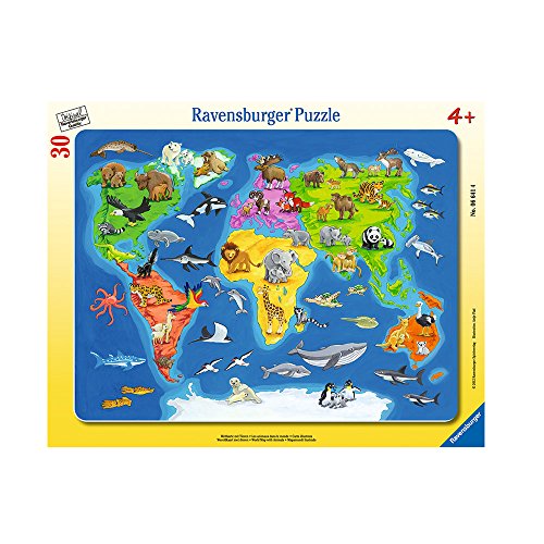 - 06641 - puzzle cadre - animaux du monde -  30...