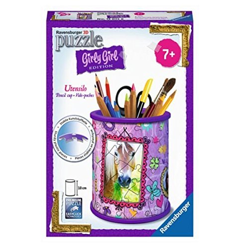 - 12075 - girly girl - pot à crayons chevaux