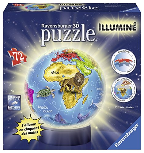 - 12184 - puzzle 3d - globe illuminé - 72 pièces