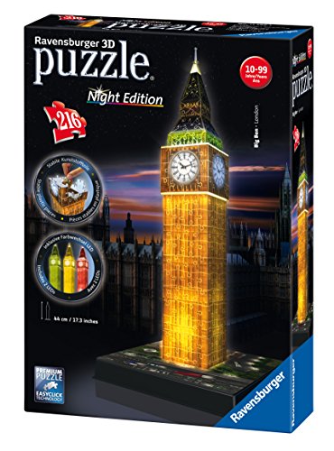 - puzzle 3d - big ben de nuit - 216 pièces