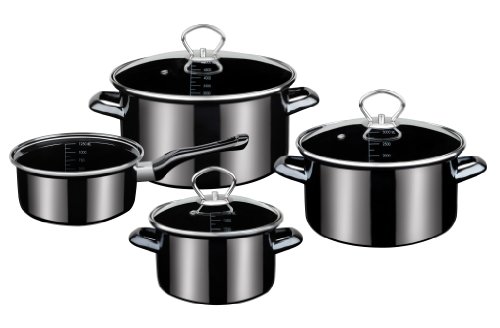 GSW Gaens Stahlwaren GSW 255417 PROFI-BLACK-STAR Batterie de cuisine 4 pièces 4005643255417 (4005643255417)
