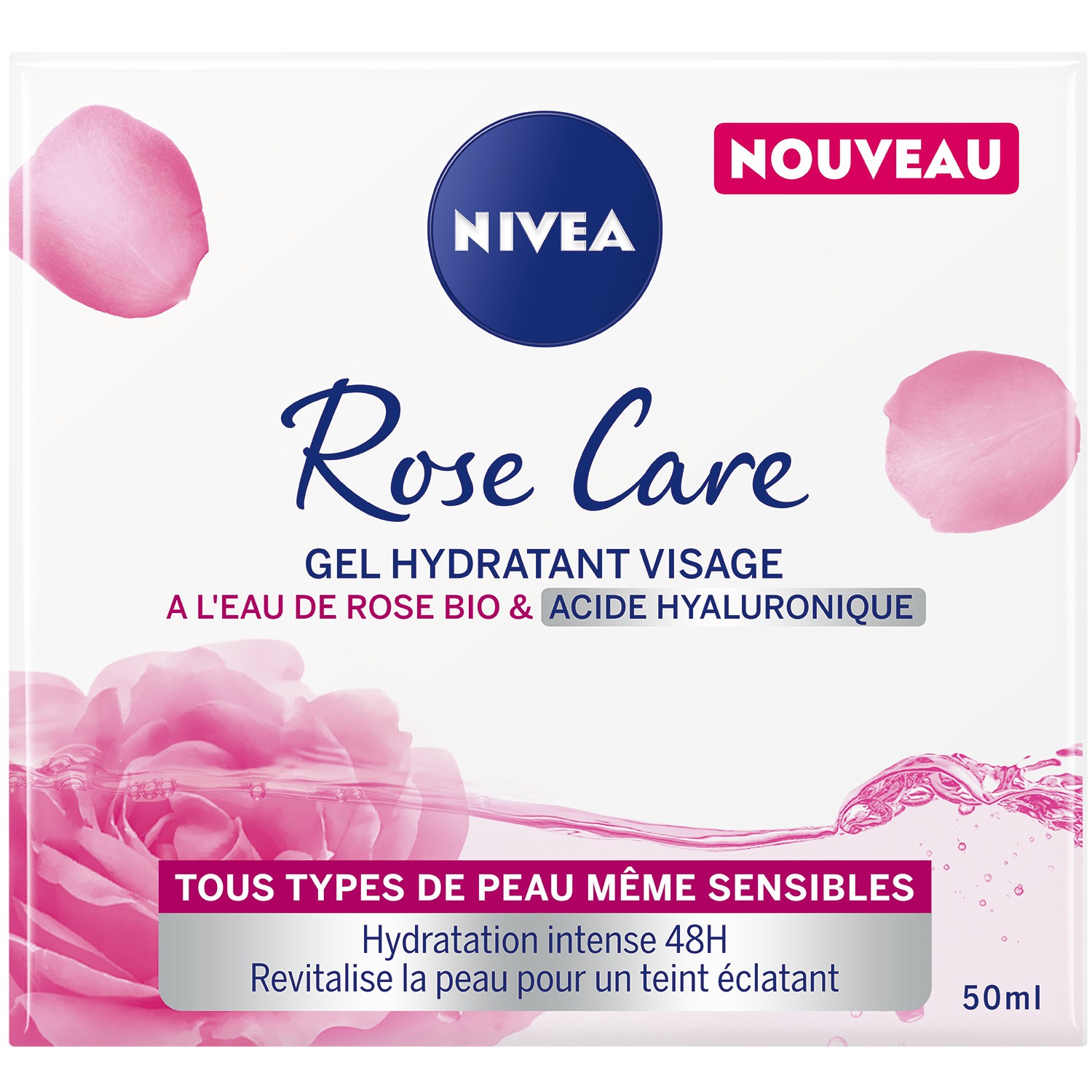 Gel visage hydratant à l'eau