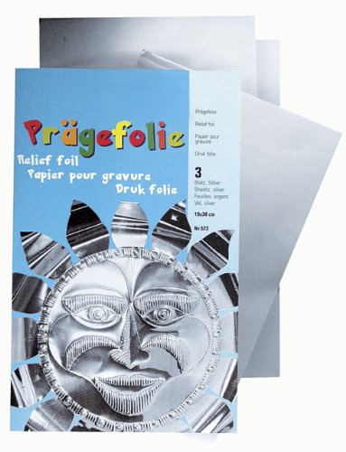 Métal à repousser couleur argent 3 feuilles