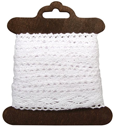 Ruban dentelle en coton - Blanc - 2,3 cm x 2,5 ...