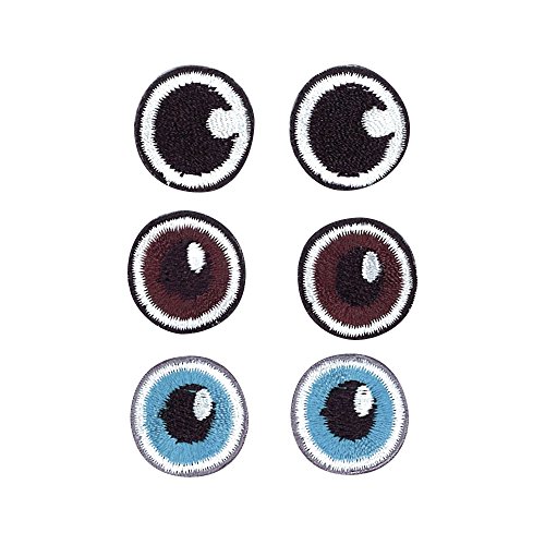 Écusson brodé thermocollant - Yeux - Bleu brun ...