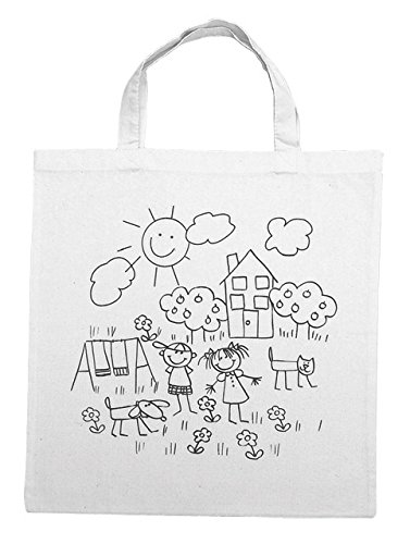 Sac - Aire de jeux gazonnée - 38x42 cm, beige -...