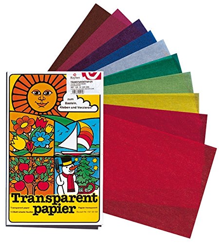 Ursus Papier transparent vitrail - 10 coul. - 20x30cm - 10 feuilles - Ursus code EAN 4006166959158 