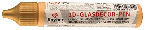Crayon Gel-déco 3D pour le verre - or - 30 ml -...