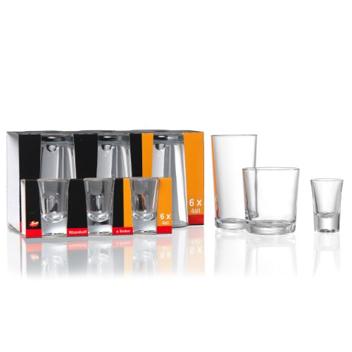 4all stamper-set, verre à shot, 6 pièces, trans...