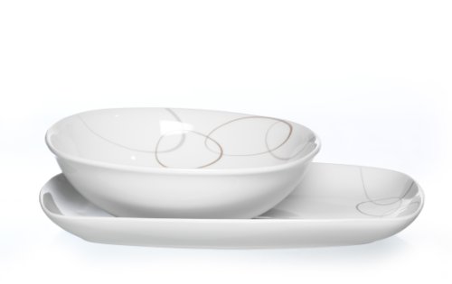 593792 alina marron set de service 2 pièces