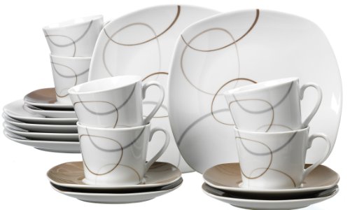 595192 alina marron service à café 18 pièces