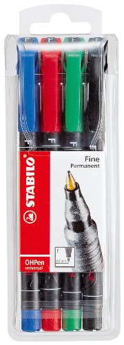 STABILO OHPen - Pochette de 4 marqueurs (encre ...