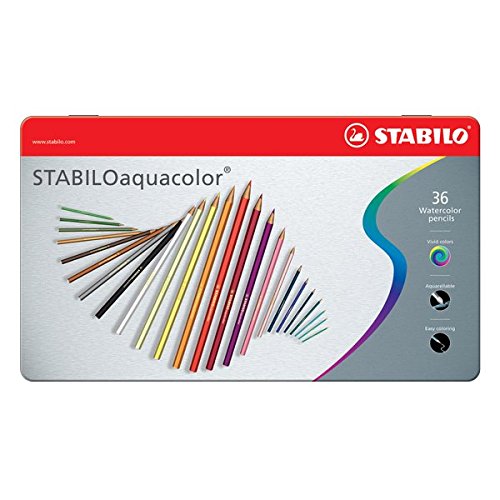 STABILOaquacolor - Boîte métal de 36 crayons de...