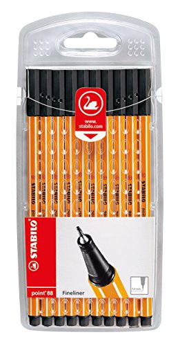 Go/8810-46 point 88 - fineliner, lot de 10, noir