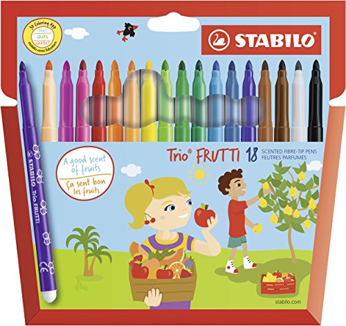 Stabilo STABILO Trio Frutti - Étui carton de 18 feutres pointe moyenne (encre parfumée) - Coloris assortis code EAN 4006381350785 