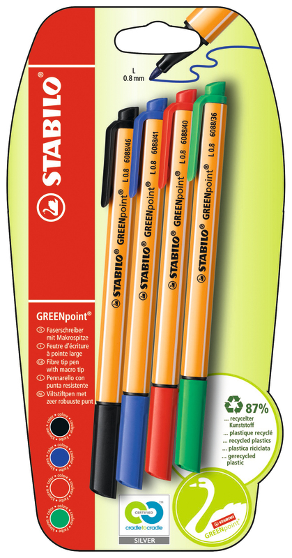 4 FEUTRES D’ÉCRITURE GREENPOINT STABILO
