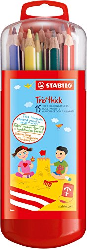 STABILO Trio - Étui Zebrui de 15 crayons de cou...