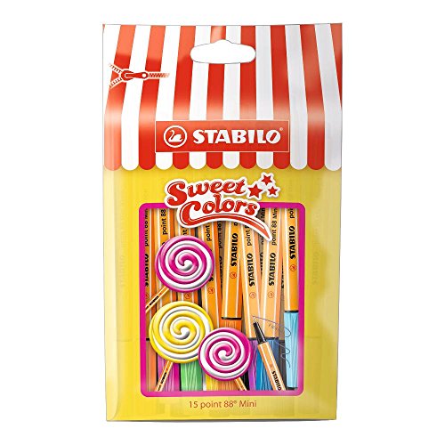Stabilo STABILO point 88 Mini - Sachet Sweet Colors de 15 stylos-feutres pointe fine (Édition Limitée) code EAN 4006381480321 