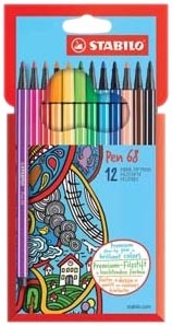 Stabilo 12 FEUTRES DE COLORIAGE “PEN 68” code EAN 4006381483834 