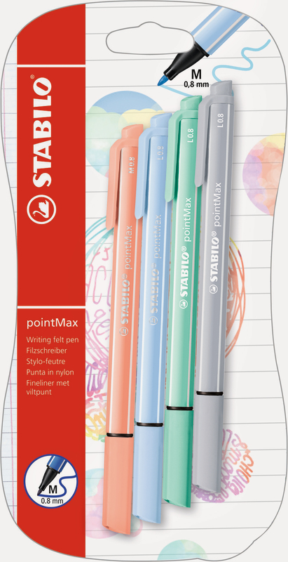 4 FEUTRES D'ECRITURE POINTMAX PASTEL STABILO