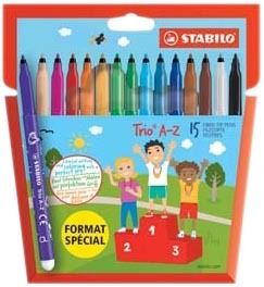 15 FEUTRES DE COLORIAGE “TRIO A-Z”