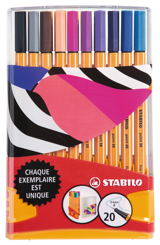  20 STYLOS-FEUTRE STABILO POINT 88 EDITION LIMITEE  code EAN 4006381520591 