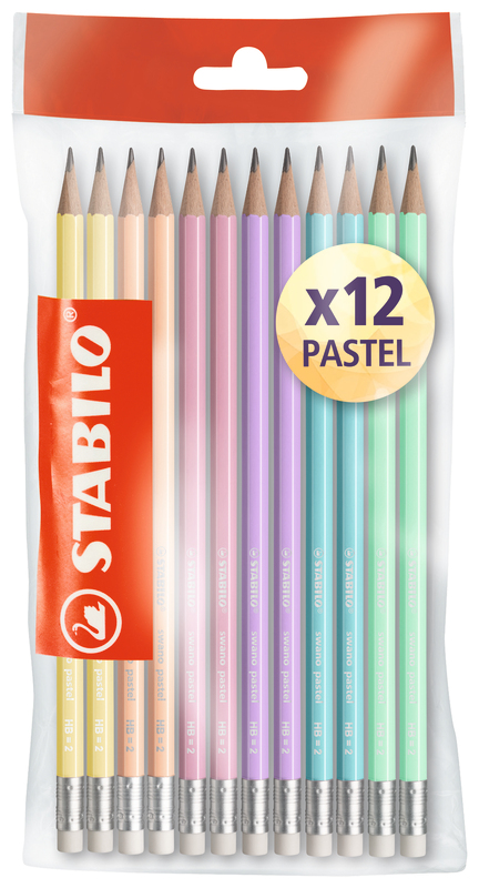 12 CRAYONS GRAPHITE SWANO PASTEL HB BOUT GOMME ...
