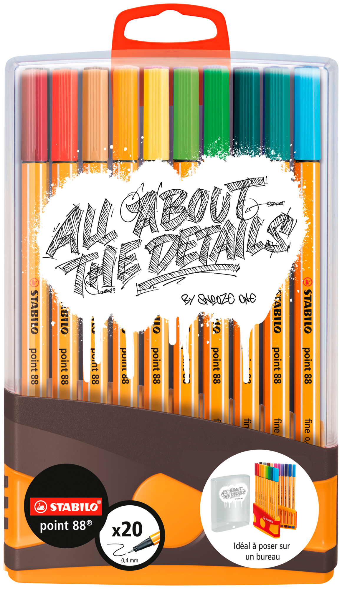 STABILO 20 stylos feutres d'écriture "point 88" code EAN 4006381595179 