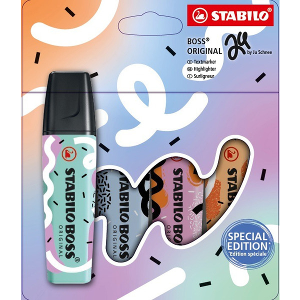 STABILO 4 surligneurs boss pastel "By Ju Schnee" code EAN 4006381597180 