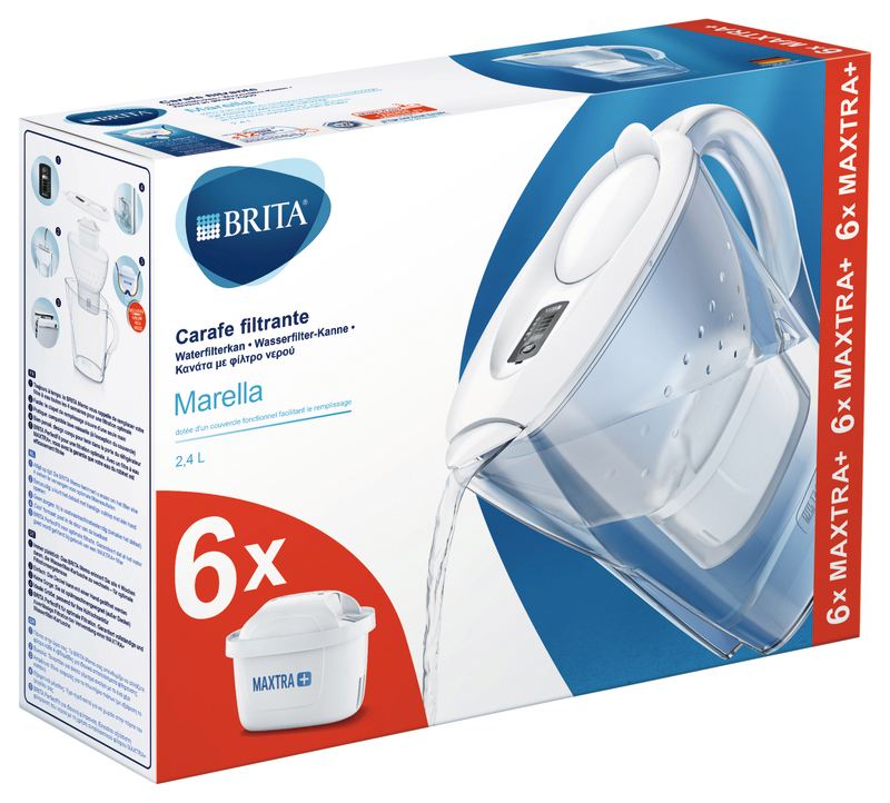 CARAFE MARELLA + PACK DE 6 CARTOUCHES MAXTRA BRITA