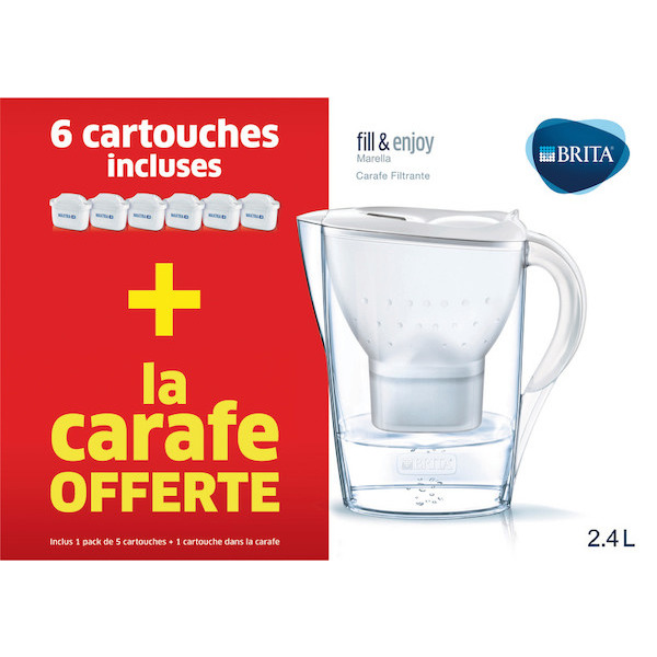 Carafe Filtrante Marella Blanche + 6 cartouches...