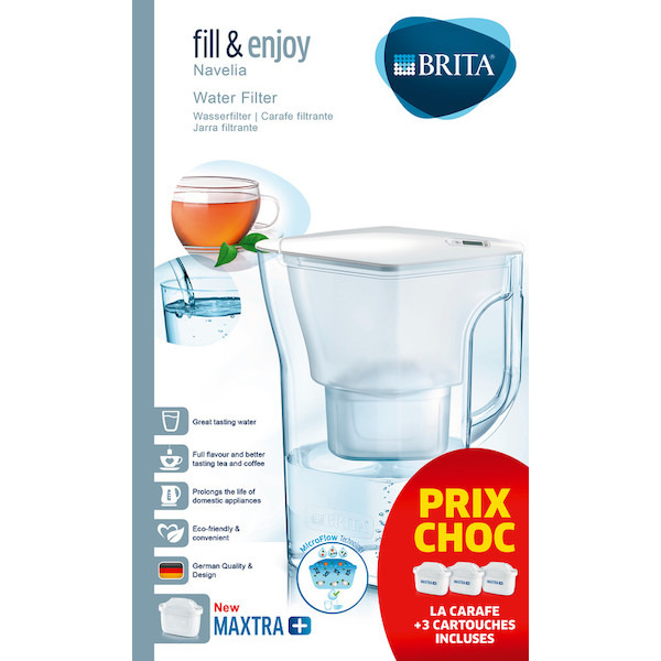 Carafe filtrante Navélia + 3 cartouches Maxtra+