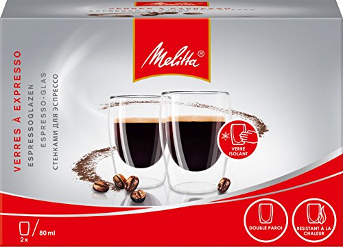Lot de 2 verres pour café expresso - 13,7 x 7 x...